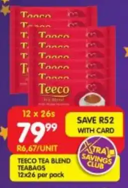 Shoprite Teeco tea blend teabags offer