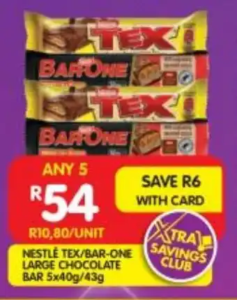 Shoprite Nestlé tex/bar-one large chocolate bar offer