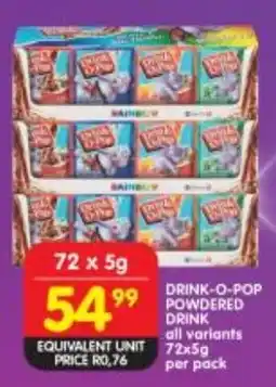 Shoprite Drink-o-pop powdered drink all variants offer