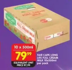 Shoprite Fair cape long life full cream milk offer