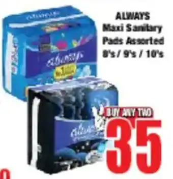 Boxer ALWAYS Maxi Sanitary Pads Assorted offer