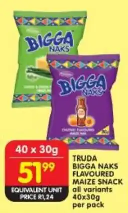 Shoprite Truda bigga naks flavoured maize snack all variants offer