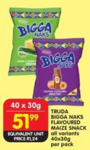 Shoprite Truda bigga naks flavoured maize snack all variants offer