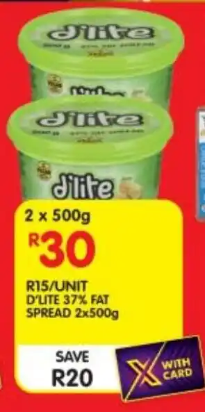 Shoprite D'lite 37% fat spread offer