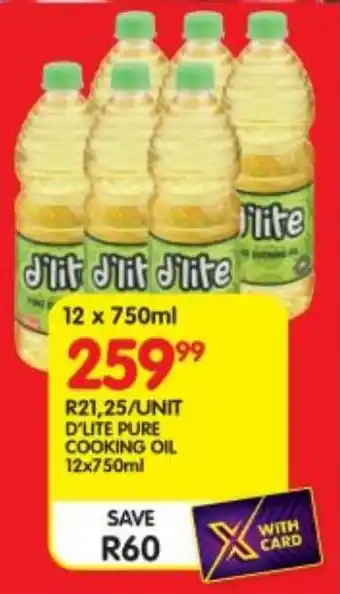 Shoprite D'lite pure cooking oil offer