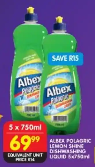 Shoprite Albex polagric lemon shine dishwashing liquid offer