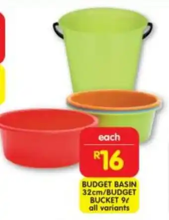 Shoprite Budget basin/ budget bucket offer