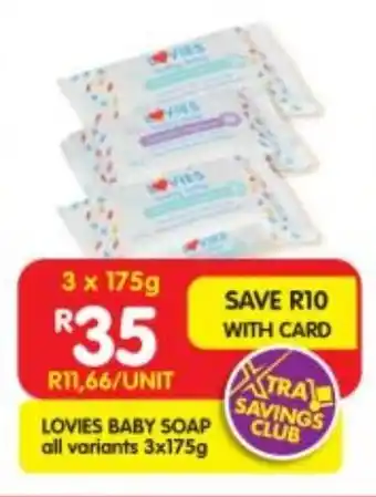 Shoprite Lovies baby soap all variants offer