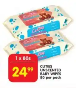 Shoprite Cuties unscented baby wipes offer