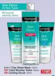 Dis-Chem Neutrogena 2 In 1 Clay Wash Mask 150ml Or Triple Micellar Water 400ml Or Cooling Scrub 150ml-Each offer