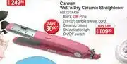 Dis-Chem Carmen Wet n Dry Ceramic Straightener Black Or Pink offer