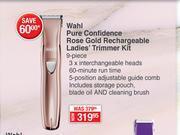 wahl rechargeable rose gold 9 piece ladies trimmer kit