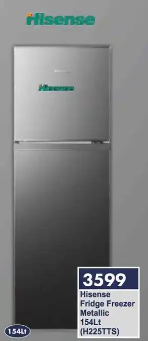 President Hyper Hisense Fridge Freezer Metallic (H225TTS) offer