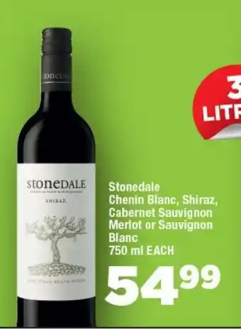 OK Foods Stonedale Chenin Blanc, Shiraz, Cabernet Sauvignon Merlot or Sauvignon Blanc offer