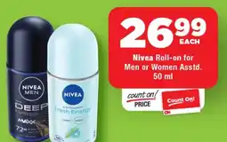 OK Foods Nivea Roll-on for Men or Women Asstd. offer