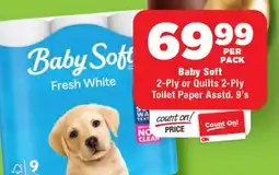 OK Foods Baby Soft 2-Ply or Quilts 2-Ply Toilet Paper Asstd. offer