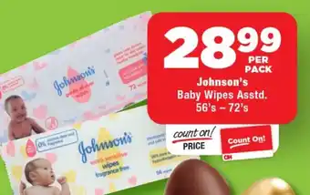 OK Foods Johnson's Baby Wipes Asstd. offer