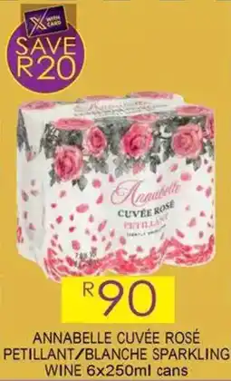 Shoprite Liquor Annabelle cuvée rosé petillant/blanche sparkling wine cans offer