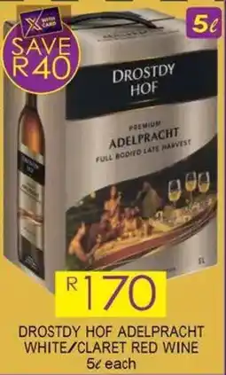 Shoprite Liquor Drostdy hof adelpracht white/claret red wine offer