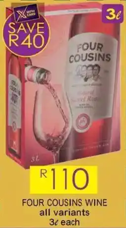 Shoprite Liquor Four cousins wine all variants offer