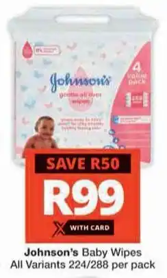 Checkers Hyper Johnson's Baby Wipes All Variants offer