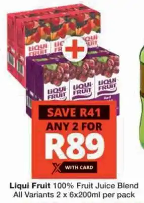 Checkers Hyper Liqui Fruit 100% Fruit Juice Blend All Variants offer