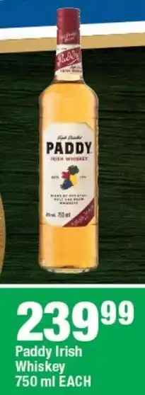 OK Liquor Paddy Irish Whiskey offer