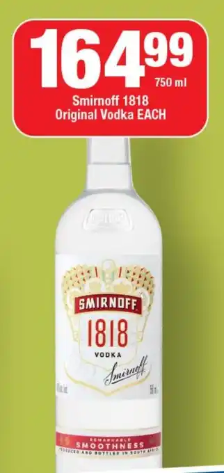 OK Liquor Smirnoff 1818 Original Vodka offer