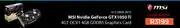 MSI Nvidia GeForce GTX1050 Ti 4GT OCV1 4GB GDDR5 Graphics Card 912-V809-2873