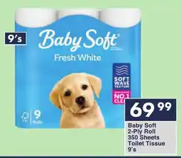 President Hyper Baby Soft 2-Ply Roll 350 Sheets Toilet Tissue offer