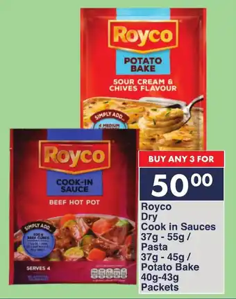 President Hyper Royco Dry Cook in Sauces/ Pasta/ Potato Bake Packets offer