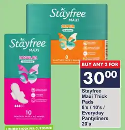 President Hyper Stayfree Maxi Thick Pads/ Everyday Pantyliners offer