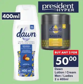 President Hyper Dawn Lotion/ Cream Men/ Ladies offer