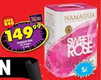 Shoprite Liquor Namaqua wine all variants offer