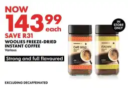 Woolworths Woolies freeze-dried instant coffee offer