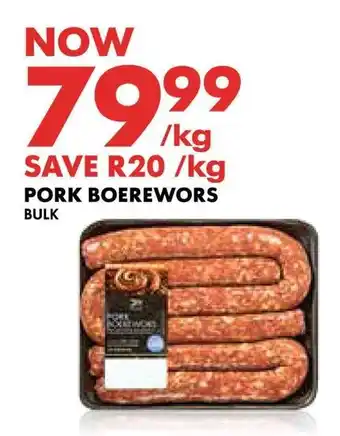 Woolworths Pork Boerewors offer