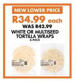 Woolworths White or multiseed tortilla wraps offer