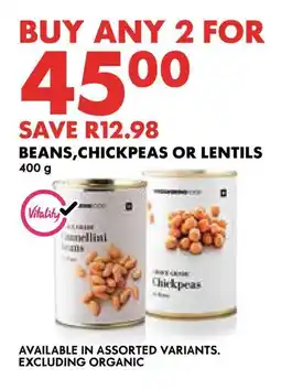 Woolworths Beans, chickpeas or lentils offer