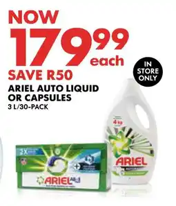 Woolworths Ariel auto liquid or capsules offer