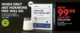 Woolworths Long life full cream milk offer