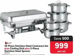 Makro Stainless Steel Cookware Set plus Chafing Dish plus Stainless Steel Spoons offer