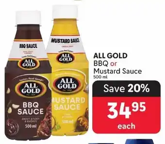 Makro ALL GOLD BBQ or Mustard Sauce offer