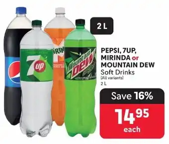 Makro PEPSI, 7UP, MIRINDA or MOUNTAIN DEW Soft Drinks offer