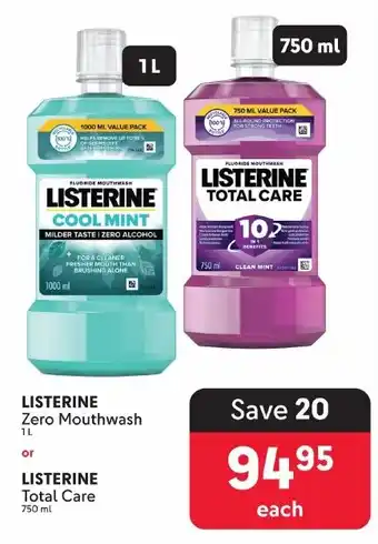 Makro LISTERINE Zero Mouthwash or LISTERINE Total Care offer