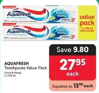 Makro AQUAFRESH Toothpaste Value Pack offer