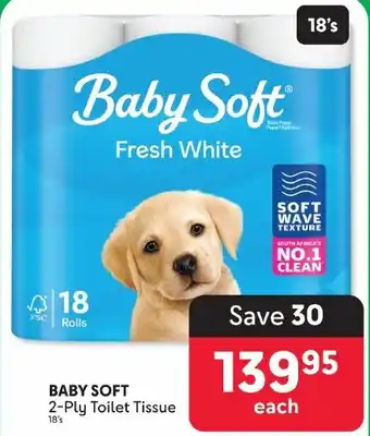 Makro BABY SOFT 2-Ply Toilet Tissue offer