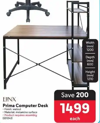 Makro LINX Prima Computer Desk offer