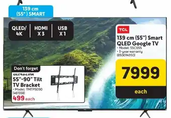 Makro TCL 139 cm (55") Smart QLED Google TV offer