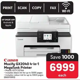 Makro Canon Maxify GX2040 4-in-1 MegaTank Printer offer