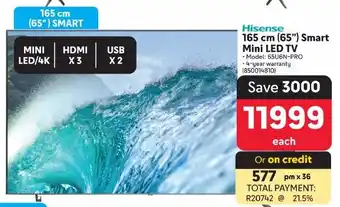 Makro Hisense 165 cm (65") Smart Mini LED TV offer